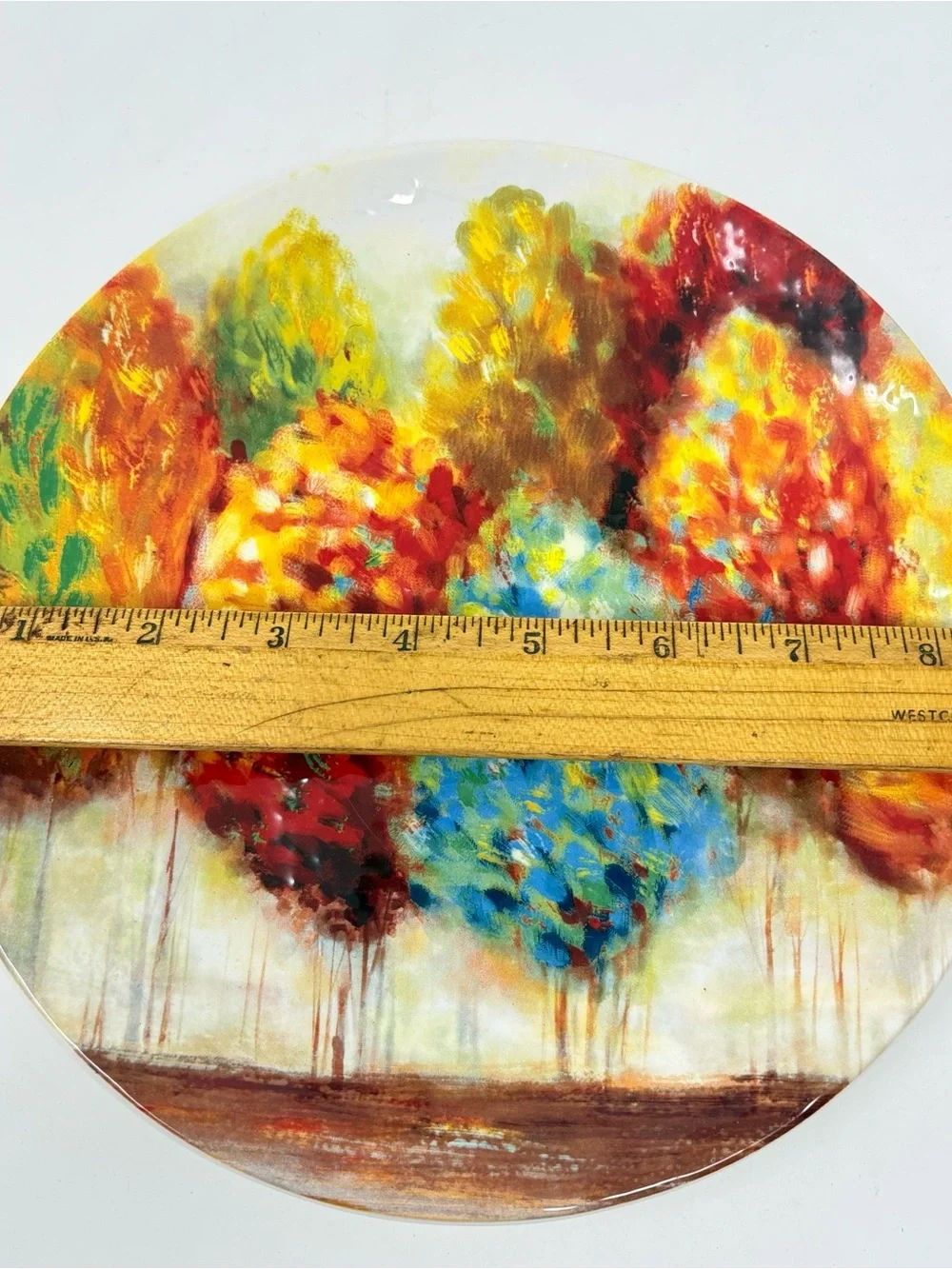 3pc Pier 1 Imports Ironstone Salad Plate 8.75” Maple Grove Birch Forest Feather